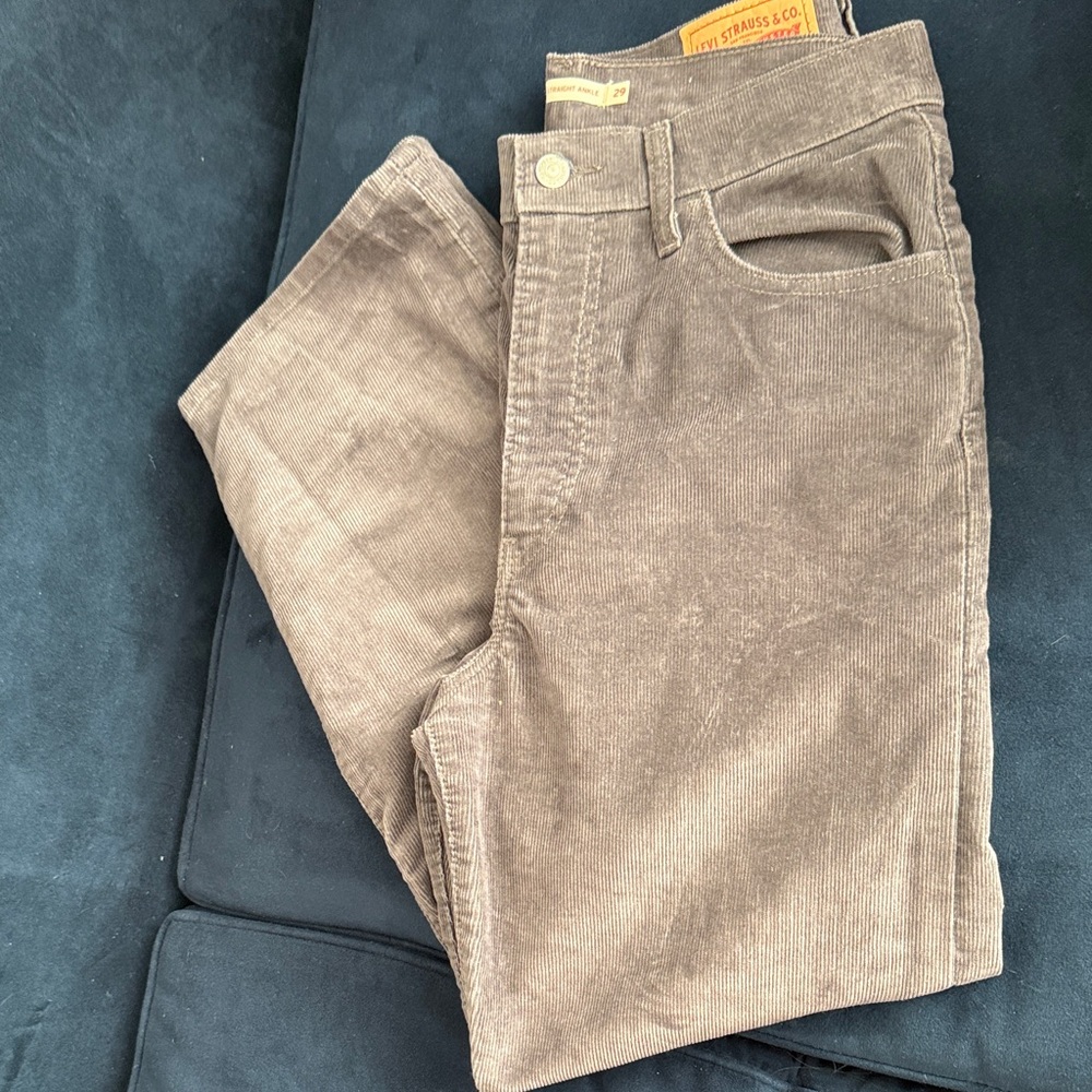 Women’s Levi Ribcage Straight Ankle grey Corduroy Pants